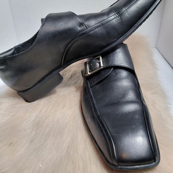 Donald J. Pliner Single Monk Strap Black Leather Mens Shoes Size 11 - Picture 8 of 9